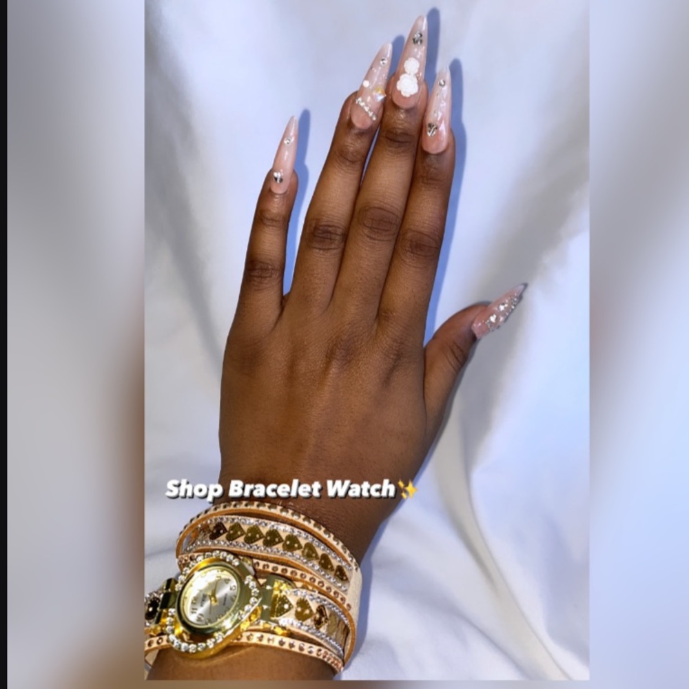 Heart & Rhinestone Watch Bracelet